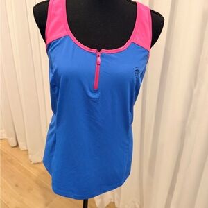 Original Penguin Blue and Pink Tank Top